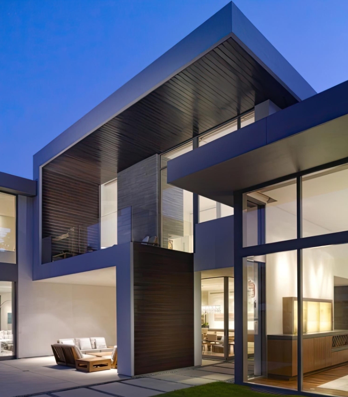 Conception architecturale contemporaine – Cividini Architecture Villa d’architecte au style contemporain avec grandes baies vitrées et volumes géométriques.